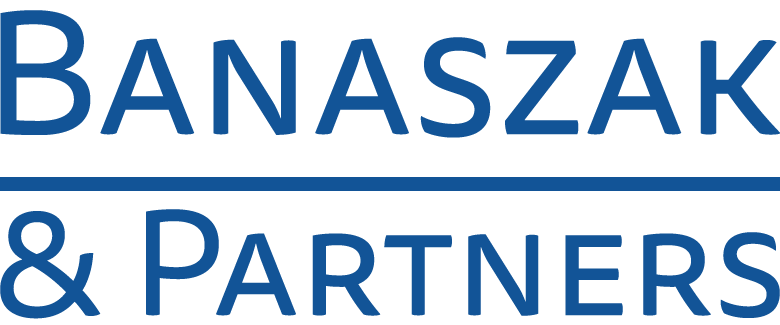 Logo of the Banaszak & Partners Advisory and Services Company in indigo colour with transparent background